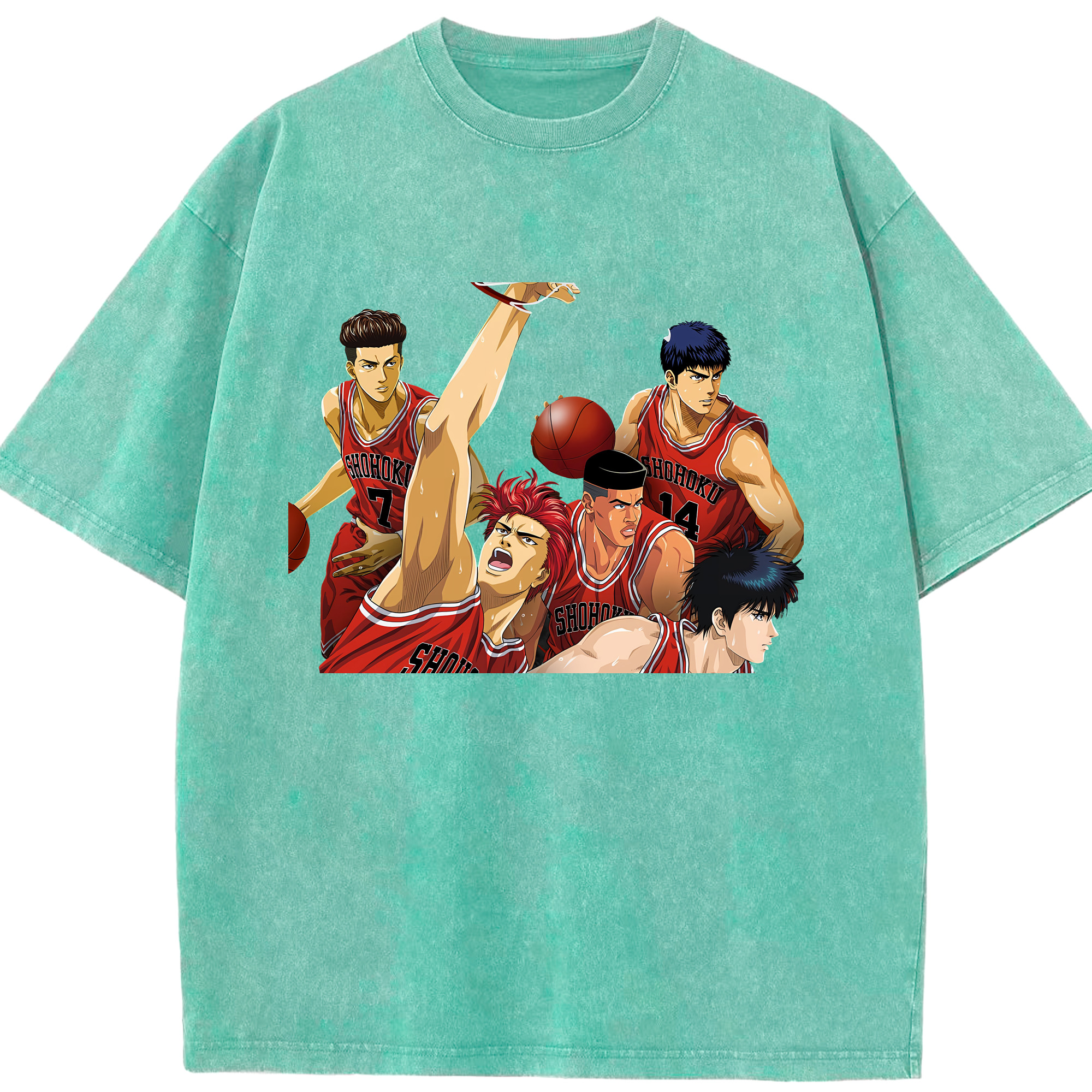 （画像用） SLAM DUNK／スラムダンク 綿100% ヴィンテージ風 半袖Tシャツ（フロントプリント）